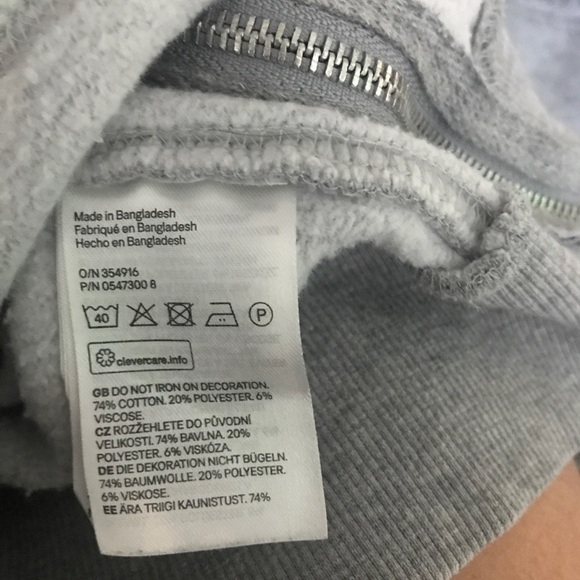 Divided cotton blend gray long sleeve sweater with side zippers - Picture 9 of 9